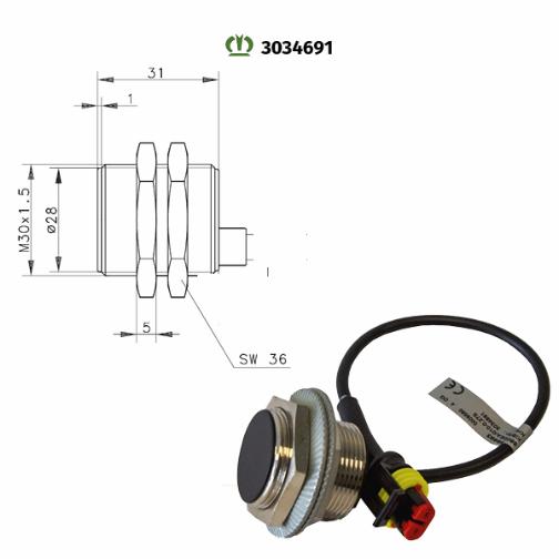 Sensor 30 x 1,5 mm